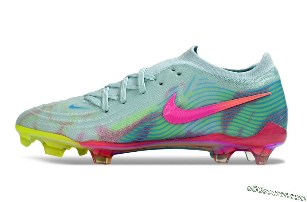 Nike Phantom GX 2 Elite FG Firm Ground Soccer Cleats - Aqua/Neon Pink/Volt Yellow 2