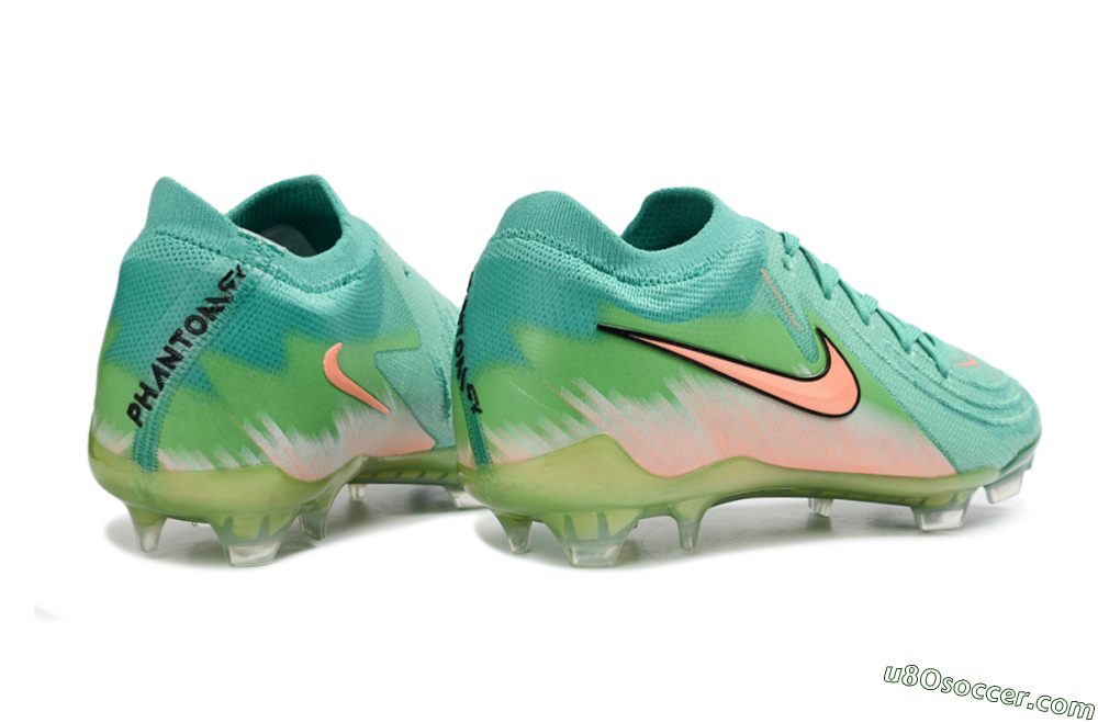 Nike Phantom GX 2 Elite FG Firm Ground Soccer Cleats - Green/Aqua Splash/Coral Peach 6
