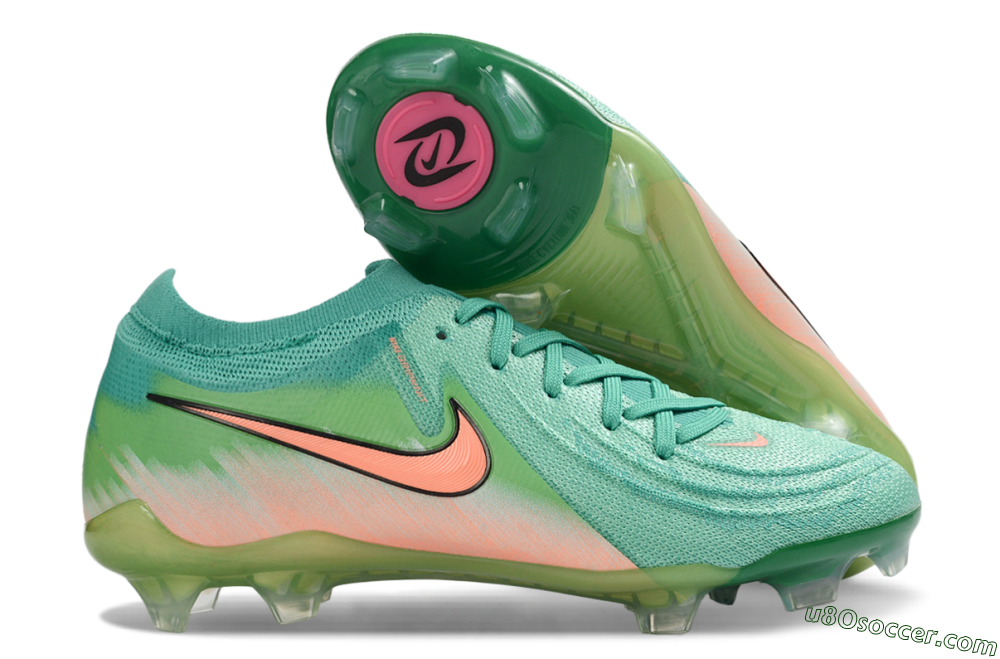 Nike Phantom GX 2 Elite FG Firm Ground Soccer Cleats - Green/Aqua Splash/Coral Peach 1