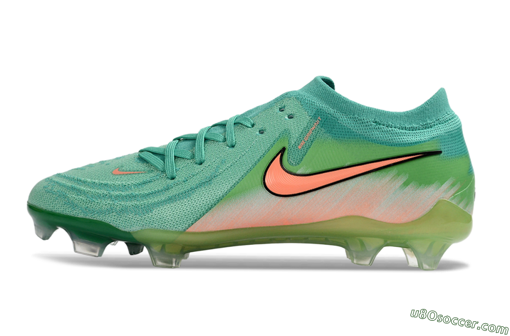 Nike Phantom GX 2 Elite FG Firm Ground Soccer Cleats - Green/Aqua Splash/Coral Peach 2