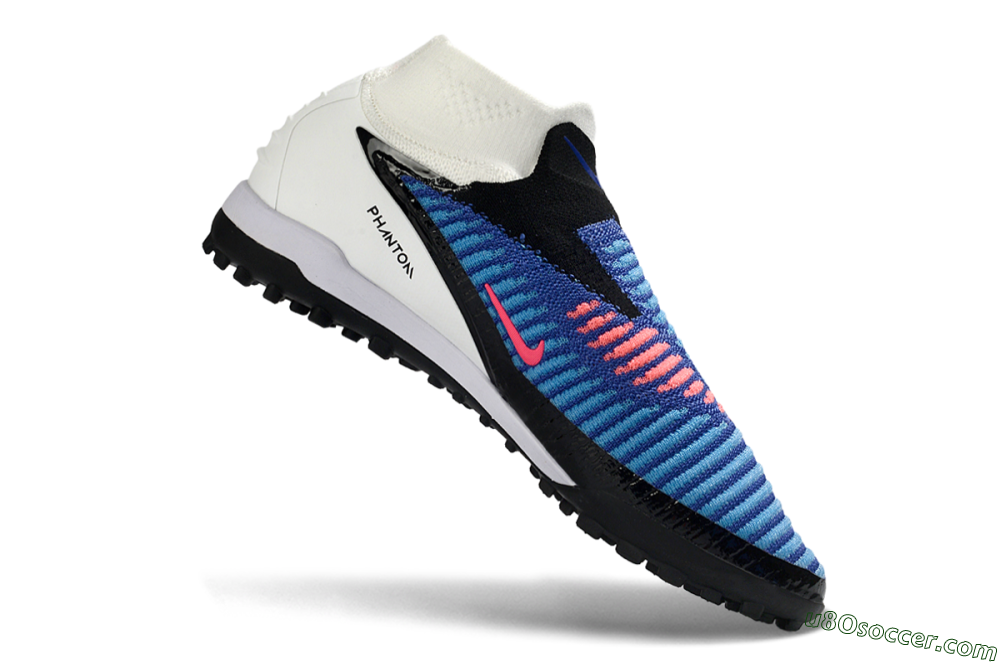 Nike Phantom 6 High Elite TF Artificial Turf Soccer Shoes - Blue/Electric Blue/Fuchsia 4