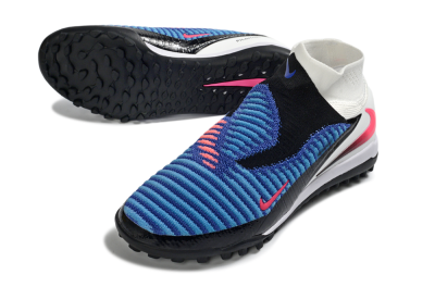 Nike Phantom 6 High Elite TF Artificial Turf Soccer Shoes - Blue/Electric Blue/Fuchsia