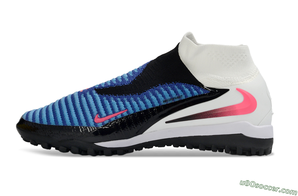 Nike Phantom 6 High Elite TF Artificial Turf Soccer Shoes - Blue/Electric Blue/Fuchsia 2