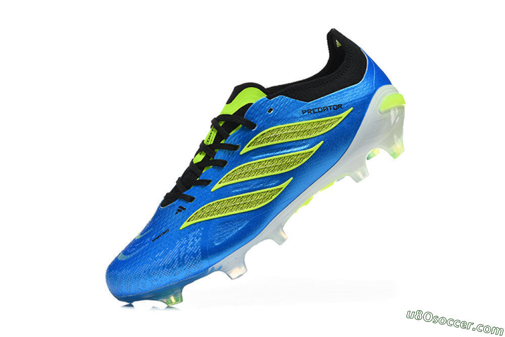 Adidas Predator 26 Elite FG Firm Ground Soccer Cleats - Blue/Neon Green/Black 8