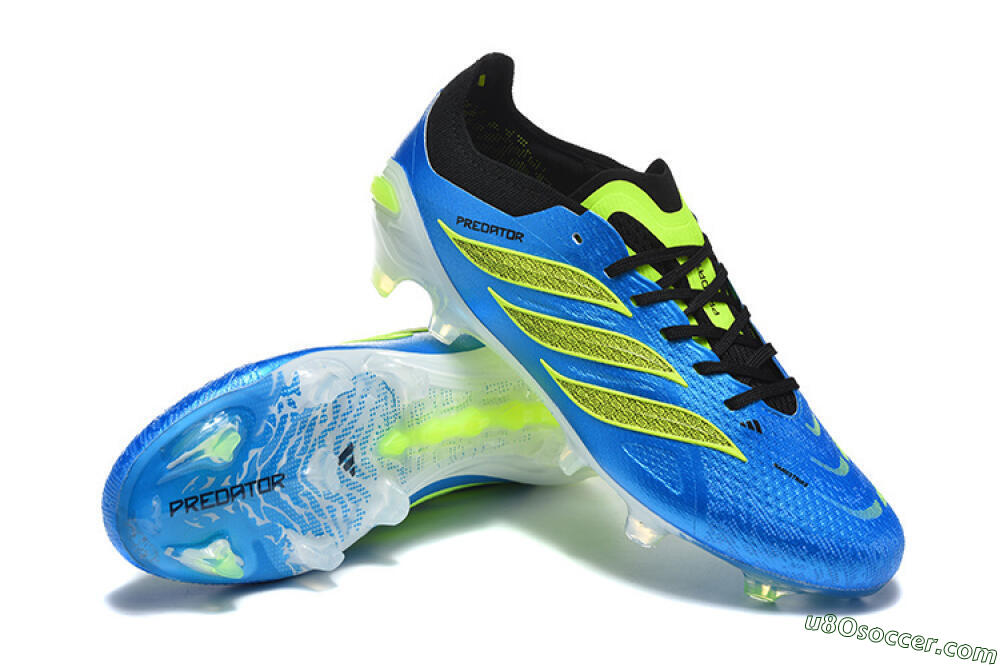 Adidas Predator 26 Elite FG Firm Ground Soccer Cleats - Blue/Neon Green/Black 4