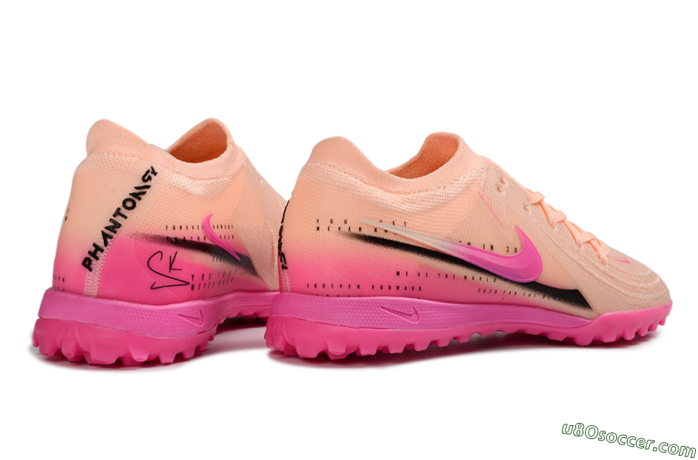 Nike Phantom GX 2 Elite TF Artificial Turf Soccer Shoes - Pink/Peach Sorbet/Fuchsia Burst 6