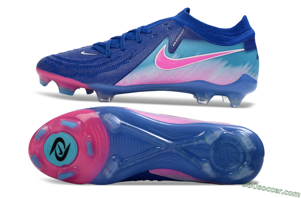 Nike Phantom GX 2 Elite FG Firm Ground Soccer Cleats - Blue/Pink Wave/Blue Gradient 0