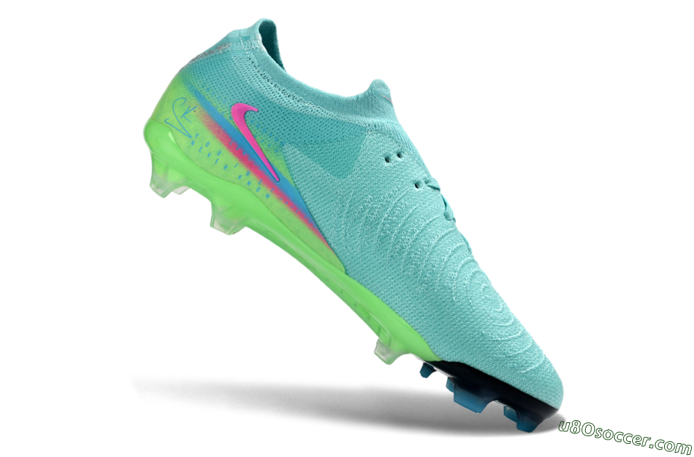 Nike Phantom GX 2 Elite FG Firm Ground Soccer Cleats - Aqua/Neon Green/Fuchsia 4