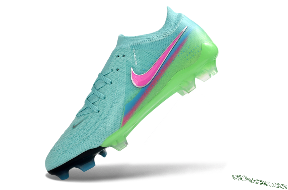 Nike Phantom GX 2 Elite FG Firm Ground Soccer Cleats - Aqua/Neon Green/Fuchsia 5