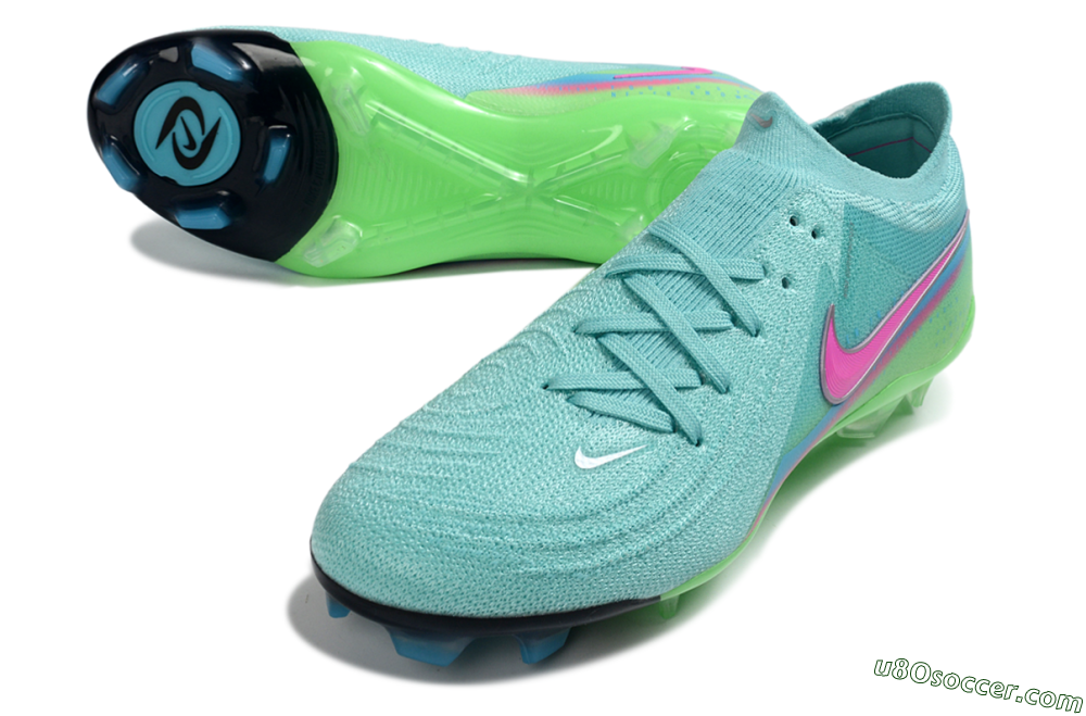 Nike Phantom GX 2 Elite FG Firm Ground Soccer Cleats - Aqua/Neon Green/Fuchsia 3