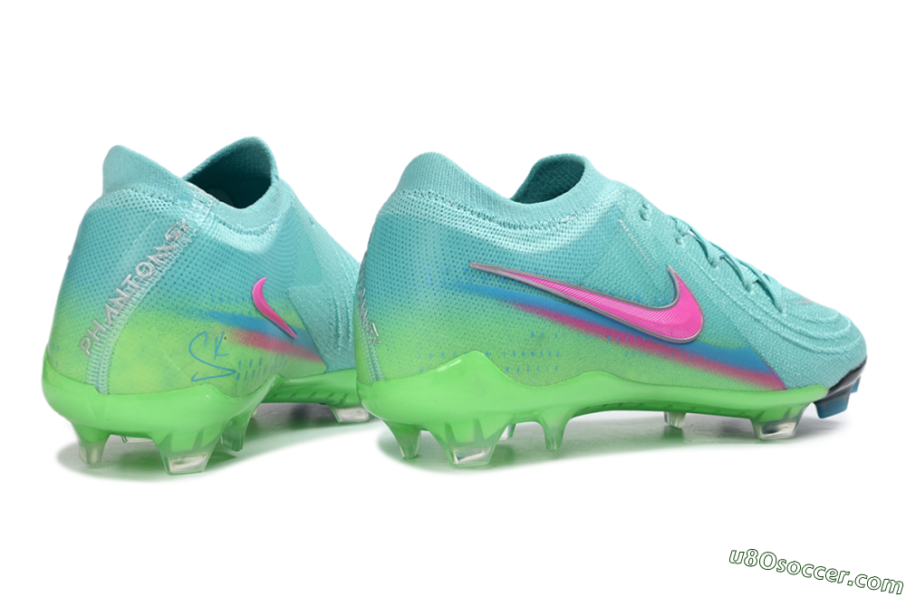 Nike Phantom GX 2 Elite FG Firm Ground Soccer Cleats - Aqua/Neon Green/Fuchsia 6