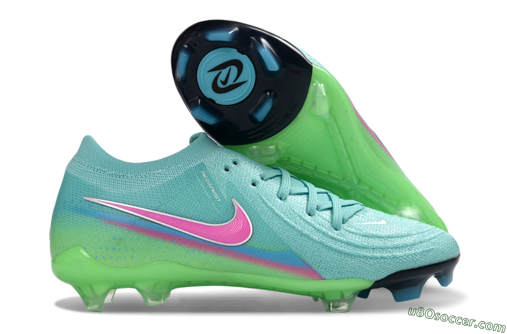 Nike Phantom GX 2 Elite FG Firm Ground Soccer Cleats - Aqua/Neon Green/Fuchsia 1
