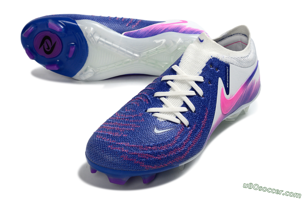 Nike Phantom GX 2 Elite FG Firm Ground Soccer Cleats - Blue/Vibrant Pink/Soft White 3