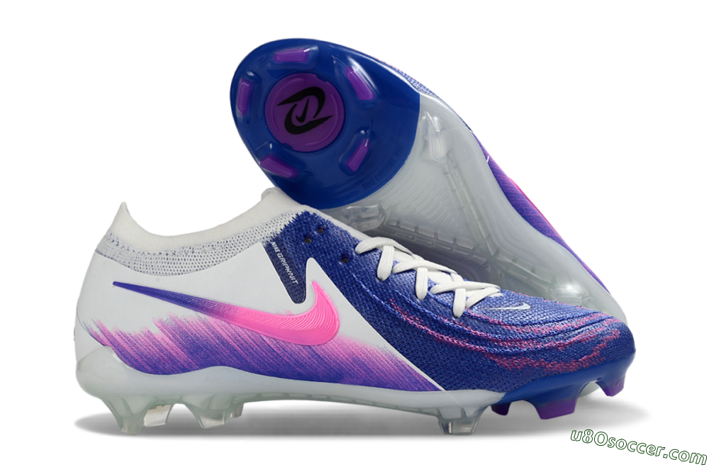 Nike Phantom GX 2 Elite FG Firm Ground Soccer Cleats - Blue/Vibrant Pink/Soft White 1