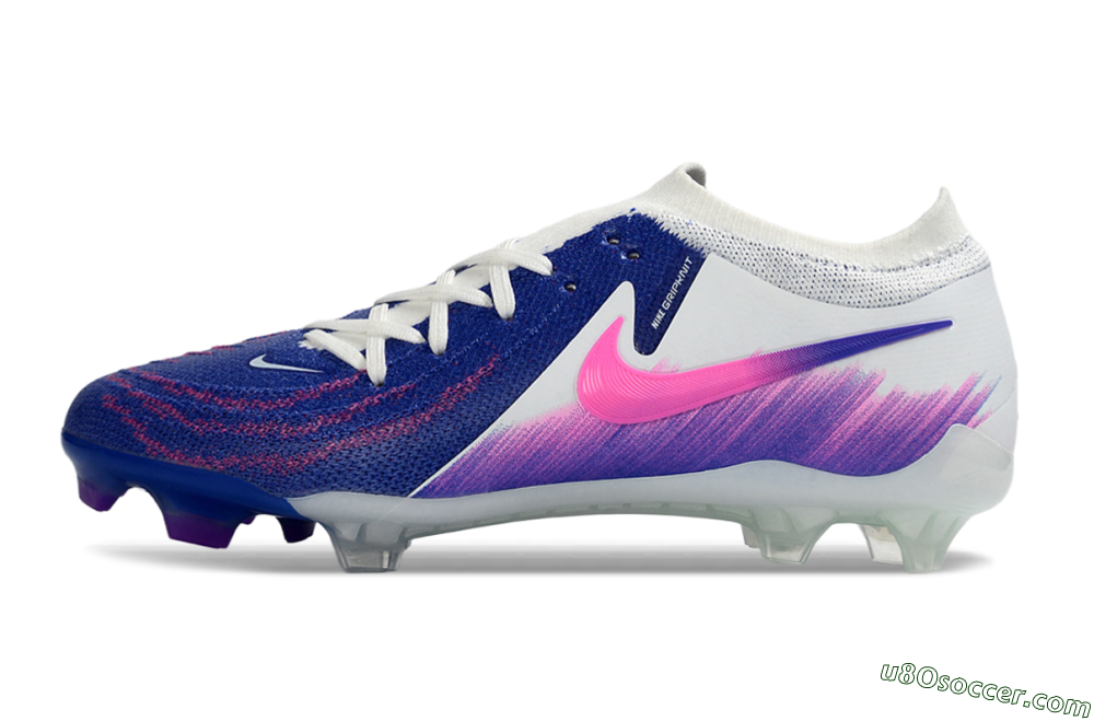 Nike Phantom GX 2 Elite FG Firm Ground Soccer Cleats - Blue/Vibrant Pink/Soft White 2