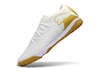 Puma Future 8 Ultimate TF Artificial Turf Soccer Shoes - White/Gold/Special White
