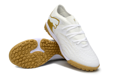 Puma Future 8 Ultimate TF Artificial Turf Soccer Shoes - White/Gold/Special White