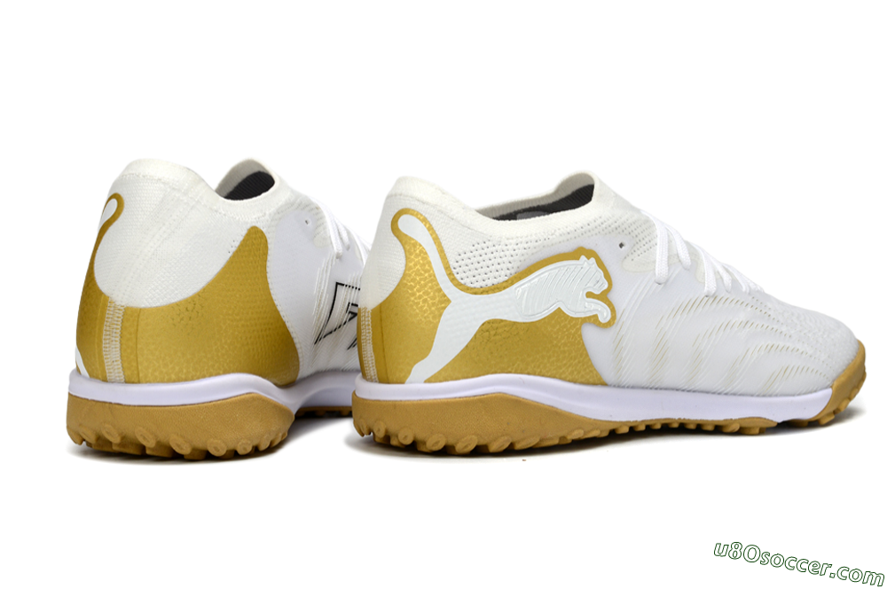 Puma Future 8 Ultimate TF Artificial Turf Soccer Shoes - White/Gold/Special White 6