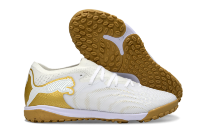 Puma Future 8 Ultimate TF Artificial Turf Soccer Shoes - White/Gold/Special White