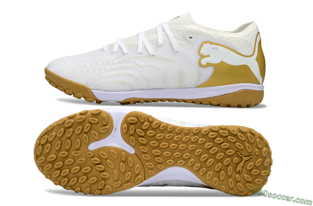 Puma Future 8 Ultimate TF Artificial Turf Soccer Shoes - White/Gold/Special White 0