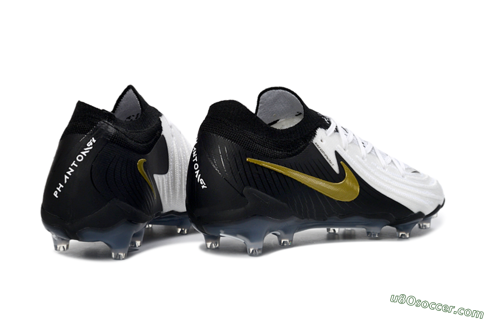 Nike Phantom GX 2 Elite AG Artificial Grass Soccer Cleats - Black/White/Gold 6