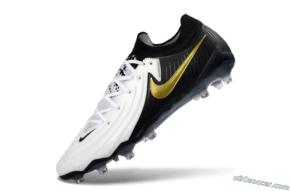 Nike Phantom GX 2 Elite AG Artificial Grass Soccer Cleats - Black/White/Gold 5