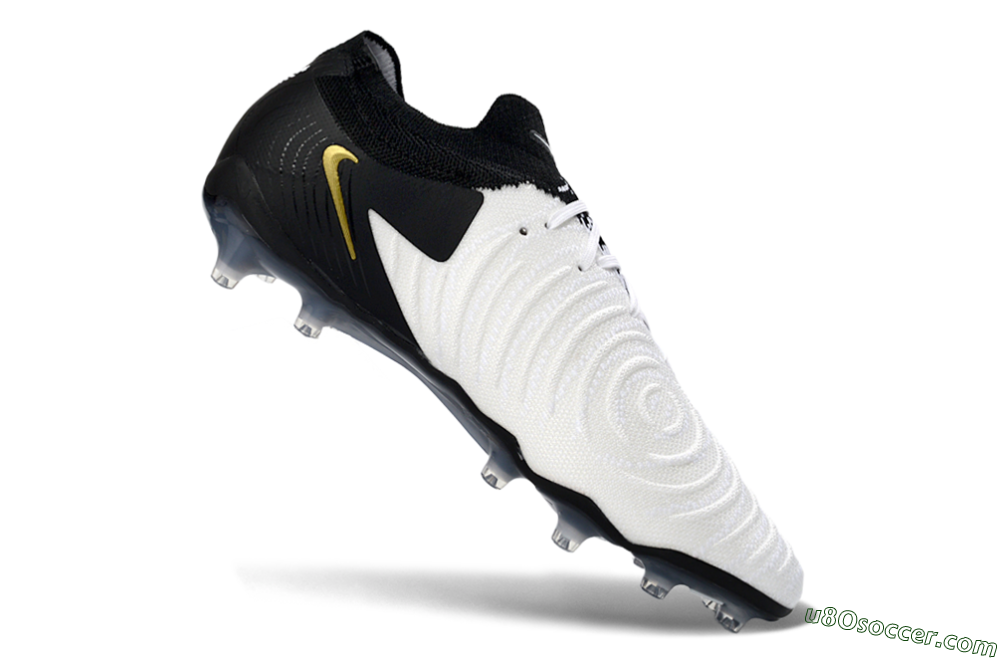 Nike Phantom GX 2 Elite AG Artificial Grass Soccer Cleats - Black/White/Gold 4