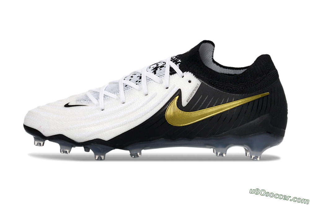 Nike Phantom GX 2 Elite AG Artificial Grass Soccer Cleats - Black/White/Gold 2