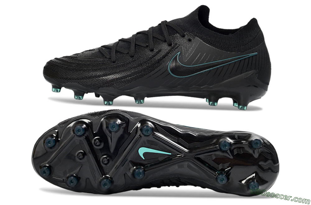 Nike Phantom GX 2 Elite AG Artificial Grass Soccer Cleats - Black/Teal Burst/Shadow Black 0