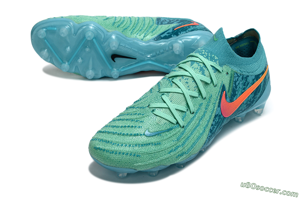 Nike Phantom GX 2 Elite AG Artificial Grass Soccer Cleats - Green/Aqua Mist/Coral Reef 3