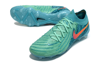 Nike Phantom GX 2 Elite AG Artificial Grass Soccer Cleats - Green/Aqua Mist/Coral Reef