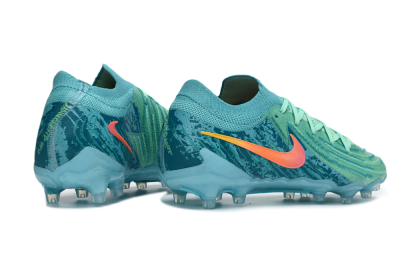 Nike Phantom GX 2 Elite AG Artificial Grass Soccer Cleats - Green/Aqua Mist/Coral Reef