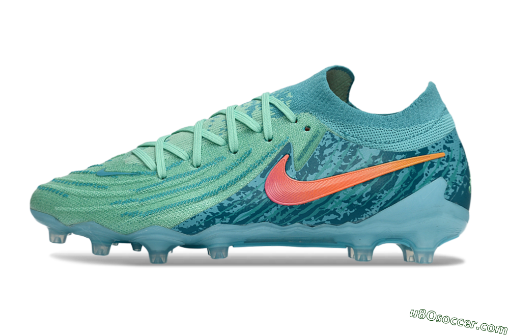 Nike Phantom GX 2 Elite AG Artificial Grass Soccer Cleats - Green/Aqua Mist/Coral Reef 2