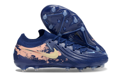 Nike Phantom GX 2 Elite AG Artificial Grass Soccer Cleats - Navy/Rose Gold/Light Blue