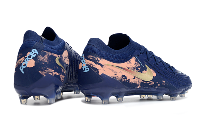 Nike Phantom GX 2 Elite AG Artificial Grass Soccer Cleats - Navy/Rose Gold/Light Blue