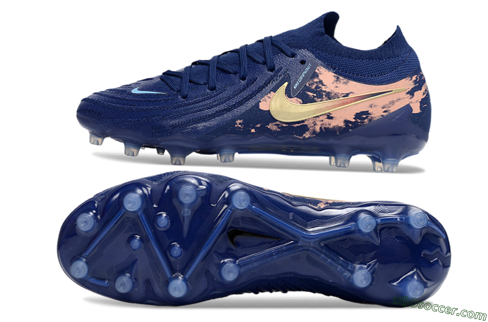 Nike Phantom GX 2 Elite AG Artificial Grass Soccer Cleats - Navy/Rose Gold/Light Blue 0