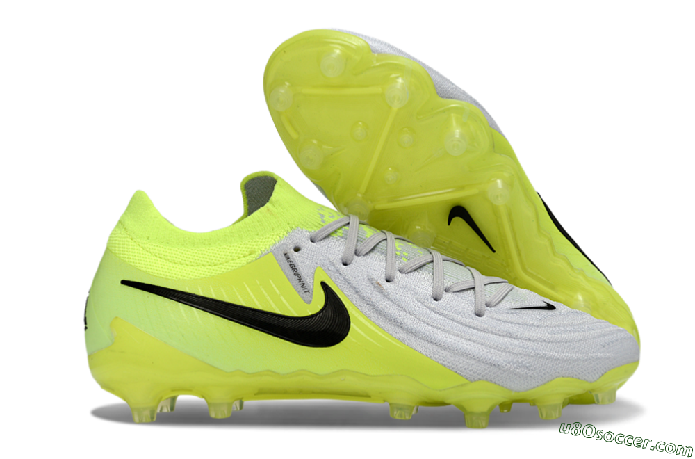 Nike Phantom GX 2 Elite AG Artificial Grass Soccer Cleats - Gray/Volt Green/Black 1