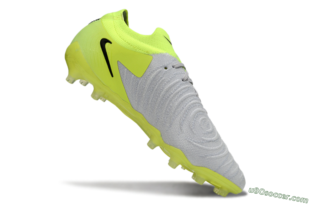 Nike Phantom GX 2 Elite AG Artificial Grass Soccer Cleats - Gray/Volt Green/Black 4