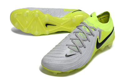 Nike Phantom GX 2 Elite AG Artificial Grass Soccer Cleats - Gray/Volt Green/Black