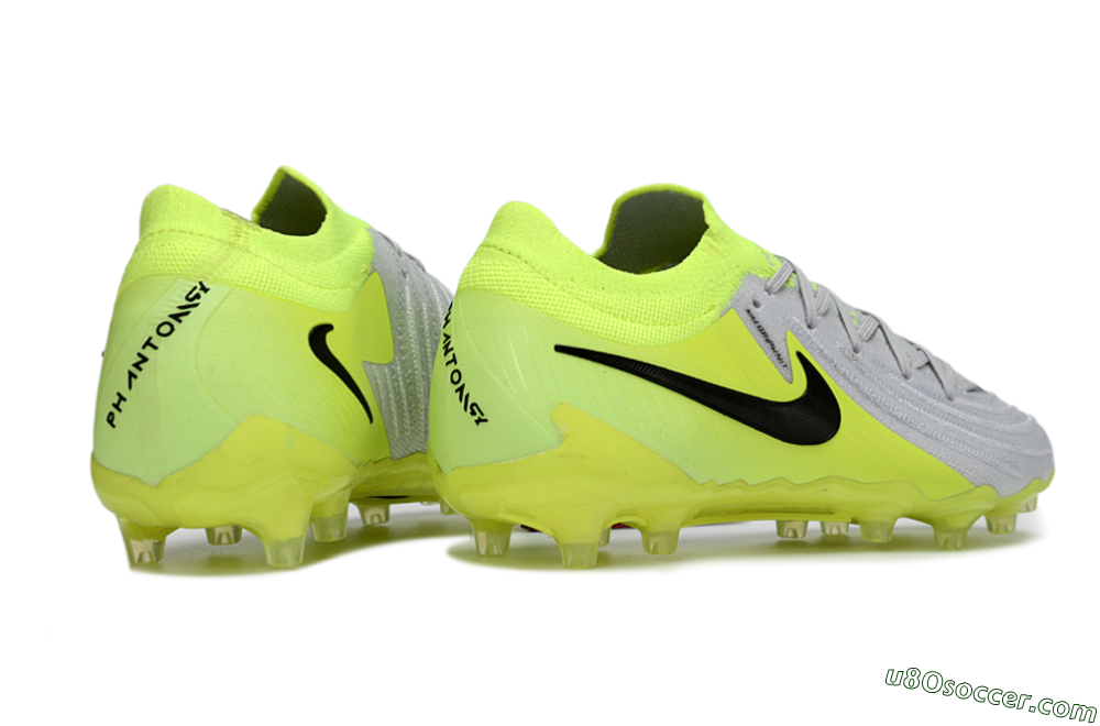 Nike Phantom GX 2 Elite AG Artificial Grass Soccer Cleats - Gray/Volt Green/Black 6