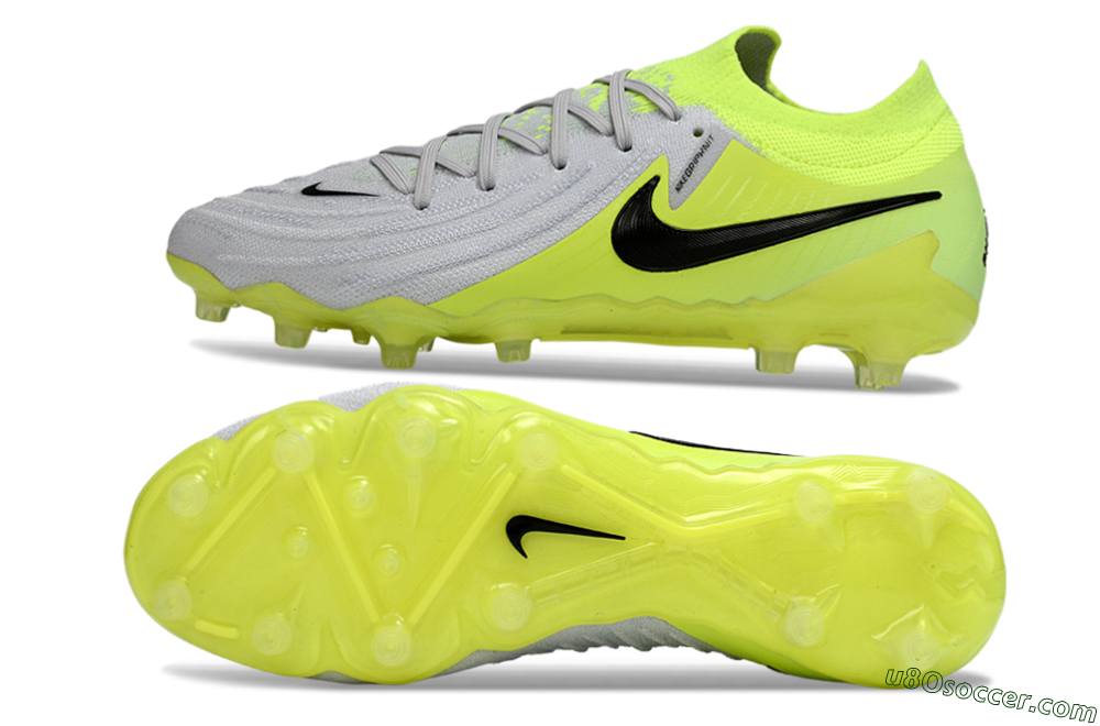 Nike Phantom GX 2 Elite AG Artificial Grass Soccer Cleats - Gray/Volt Green/Black 0