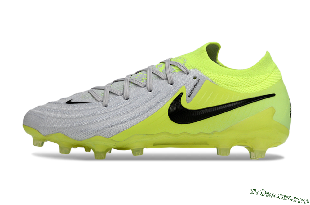 Nike Phantom GX 2 Elite AG Artificial Grass Soccer Cleats - Gray/Volt Green/Black 2