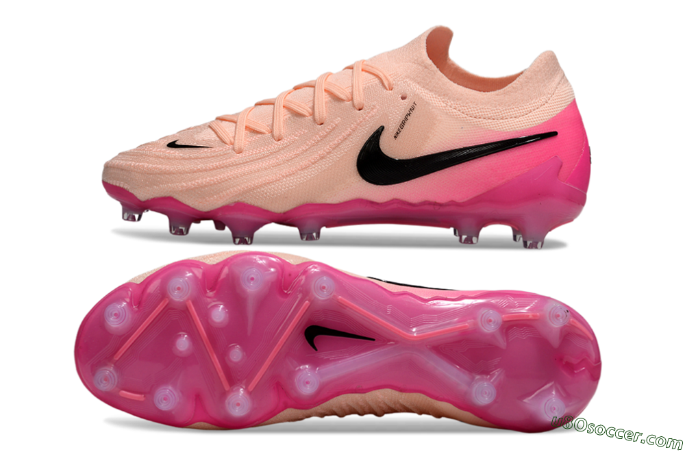 Nike Phantom GX 2 Elite AG Artificial Grass Soccer Cleats - Peach/Flamingo Pink/Black 0