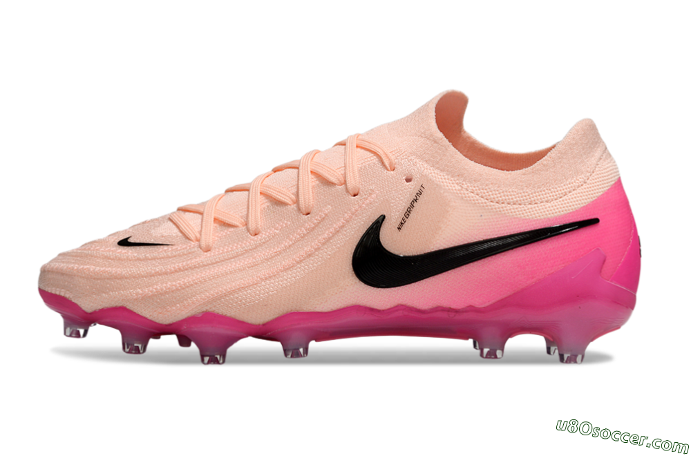 Nike Phantom GX 2 Elite AG Artificial Grass Soccer Cleats - Peach/Flamingo Pink/Black 2