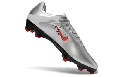 CR7 x Nike Air Zoom Mercurial Vapor 16 Elite FG Firm Ground Soccer Cleats - Silver/Electric Orange/Jet Black