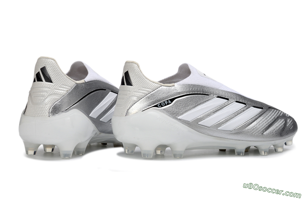 Adidas Copa Pure 4 Elite Laceless FG Firm Ground Soccer Cleats - Silver/Metallic Grey/White 6