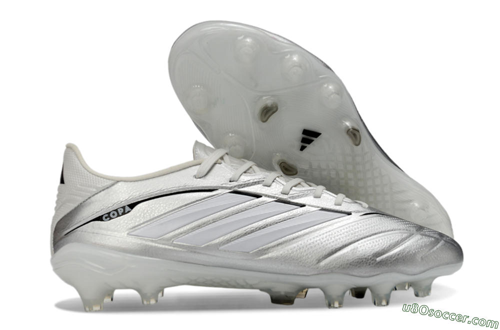 Adidas Copa Pure 4 Elite FG Firm Ground Soccer Cleats - Silver/Metallic Gray/White 1