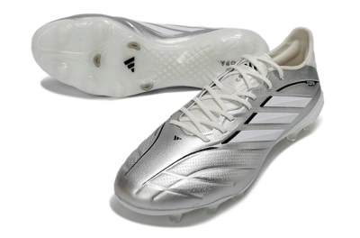 Adidas Copa Pure 4 Elite FG Firm Ground Soccer Cleats - Silver/Metallic Gray/White