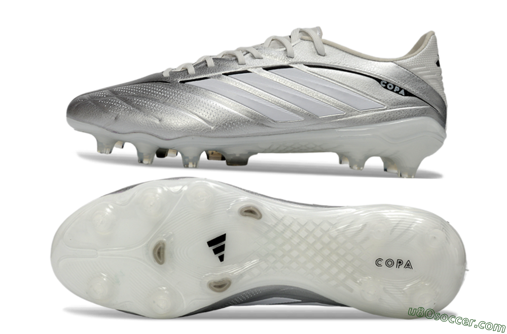 Adidas Copa Pure 4 Elite FG Firm Ground Soccer Cleats - Silver/Metallic Gray/White 0