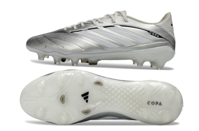 Adidas Copa Pure 4 Elite FG Firm Ground Soccer Cleats - Silver/Metallic Gray/White
